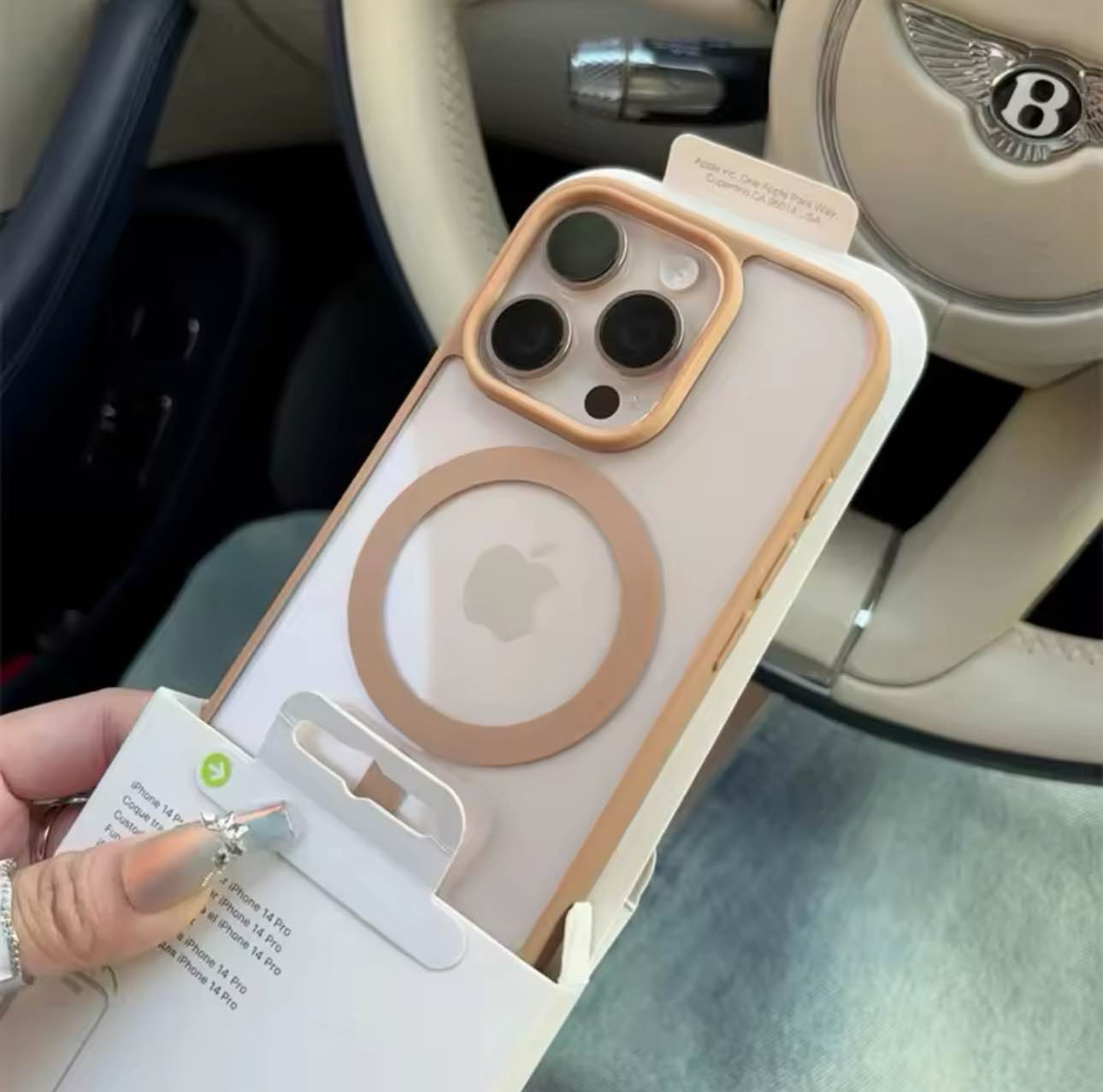 iPhone 15, 14, 13, 12, 11 Pro Max,  Transparent Case with Colorful Border for Wireless Charging