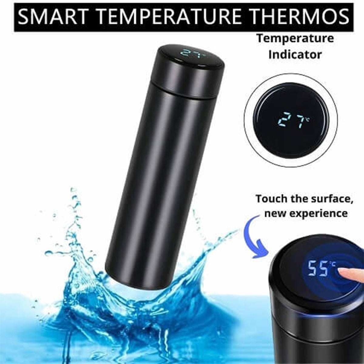 Temperature vaccum insulated water bottle 17oz, Thermoflask stainless coffee cup