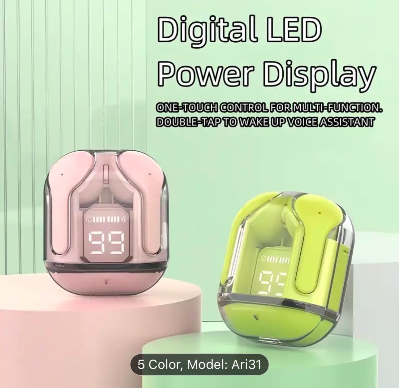 Air 31 Airpods - Air31 Earbuds Wireless Earbuds - Air 31 Earbuds - Transparent Airpods Air 31 - Transparent Earbuds Air 31 TWS Earbuds - Airbuds - Earpods - Ear Buds Wireless - Air Buds - Bluetooth Earphones